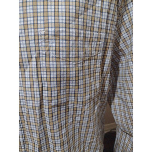 New True Craft Men's 2XL Button Up Flex Shirt Brown White Long Sleeve NWT - Picture 6 of 12